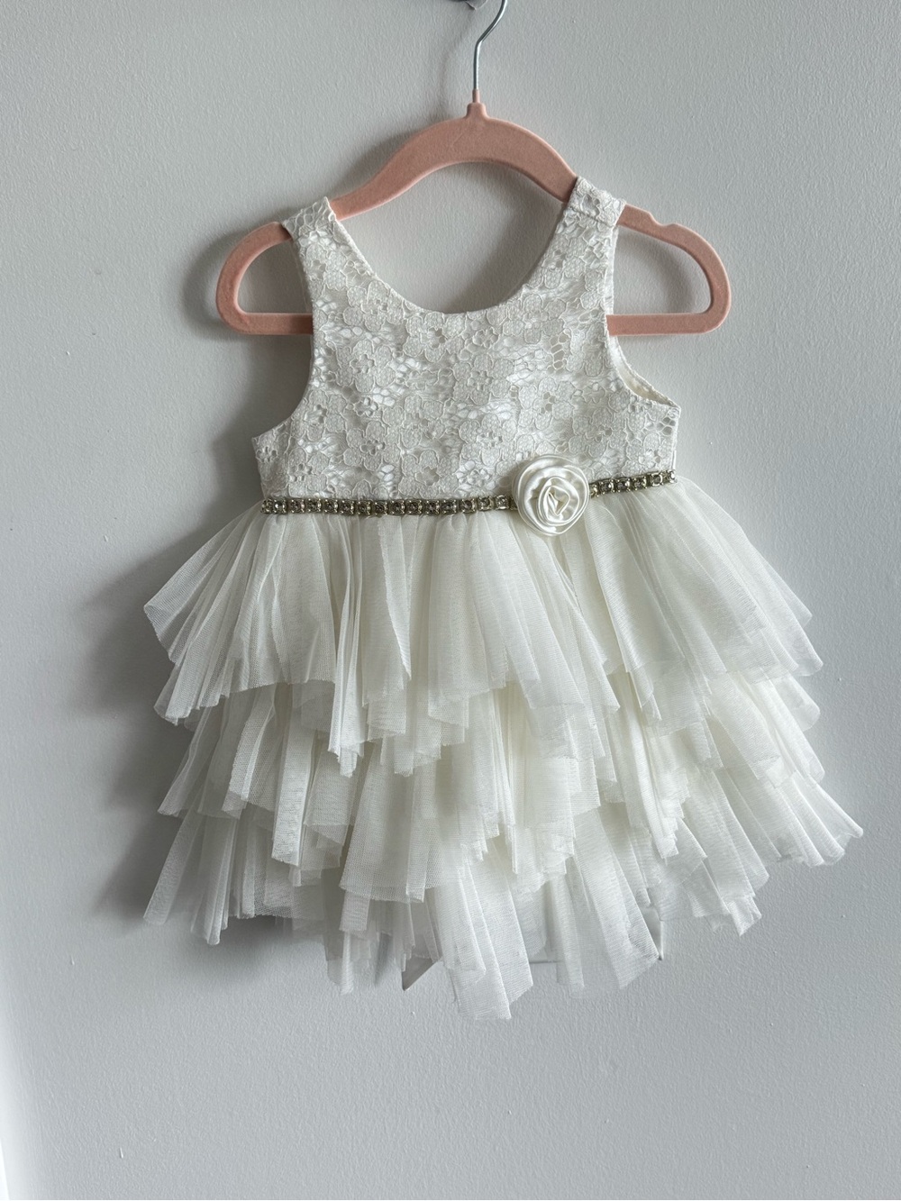 American Princess White Lace & Tulle Tiered Dress - 18M - Picture 3 of 6
